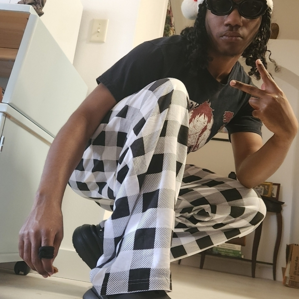 3XL Black And White BUFFALO PLAID pajama/lounge pants